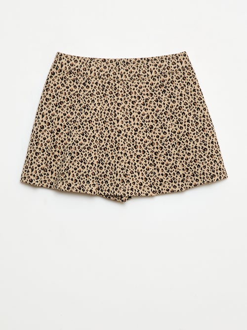 Saia de malha com estampa de leopardo - Kiabi