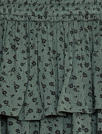 Saia de malha crepe com estampado floral
