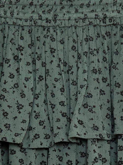 Saia de malha crepe com estampado floral - Kiabi