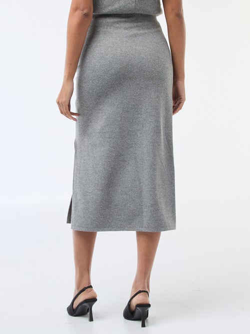 Saia de malha macia com efeito drapeado - Kiabi