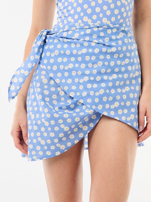 Saia de praia estampada com nó - Kiabi