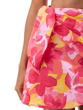 Saia de praia estampada com nó