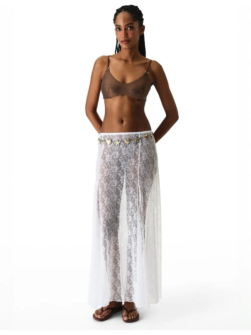 Saia de renda feminina penti Branco - Kiabi
