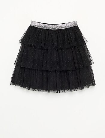 Saia de tule com folhos 'Halloween'