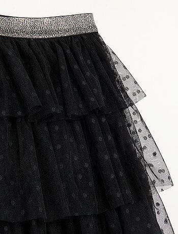 Saia de tule com folhos 'Halloween'