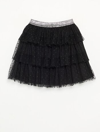 Saia de tule com folhos 'Halloween'