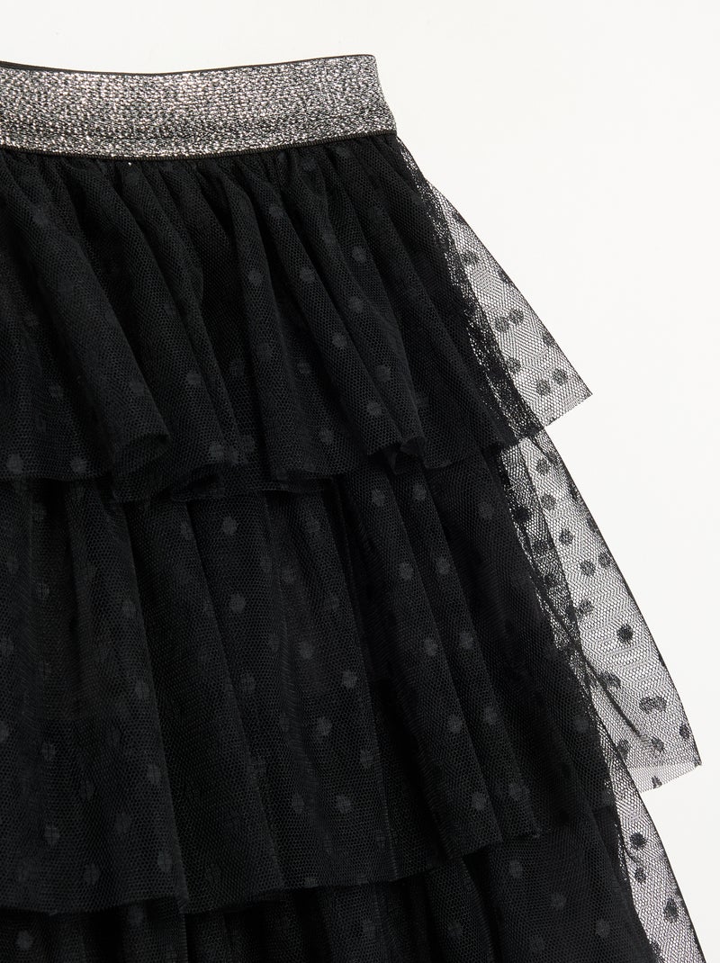 Saia de tule com folhos 'Halloween' Preto - Kiabi