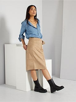 Saia em camurça sintética - Kiabi