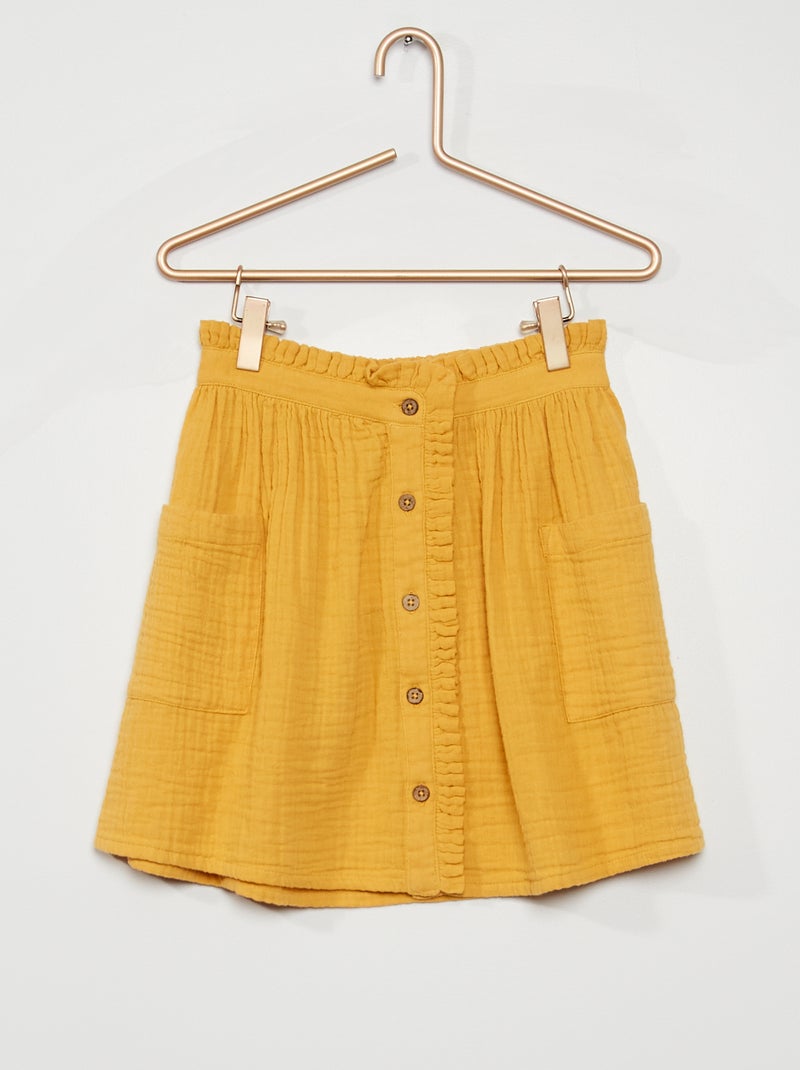 Saia em gaze de algodão AMARELO - Kiabi