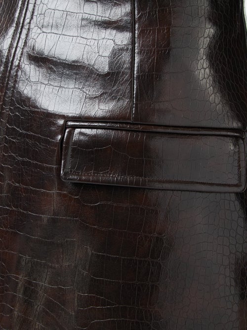 Saia em imitação de 'pele de cobra' com bolsos com aba - Kiabi