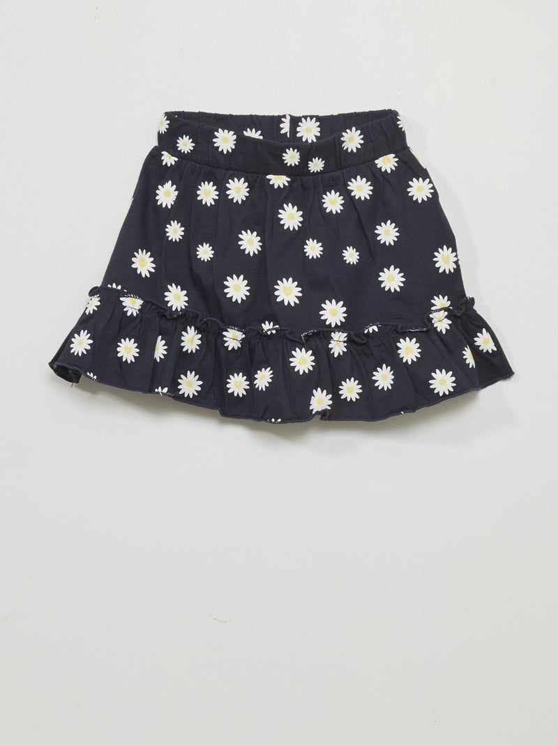 Saia em jersey estampada Azul Marinho - Kiabi