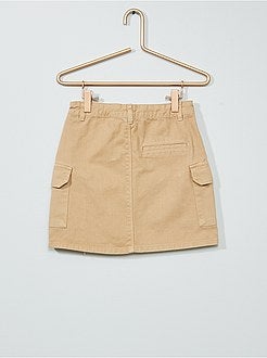 Saia em lona com bolsos 'battles' - Kiabi