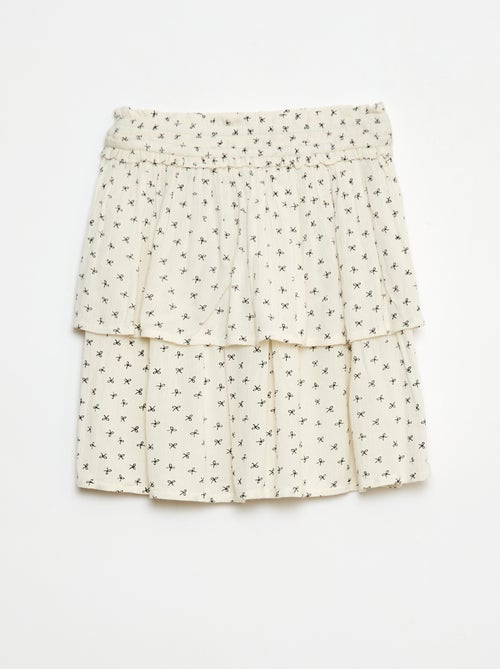 Saia em malha crepe com estampado floral - Kiabi