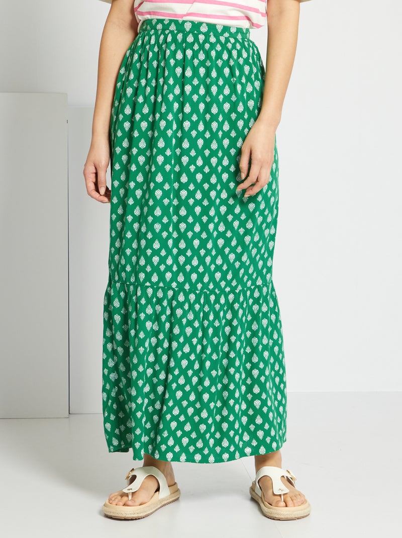 Saia em malha crepe VERDE - Kiabi