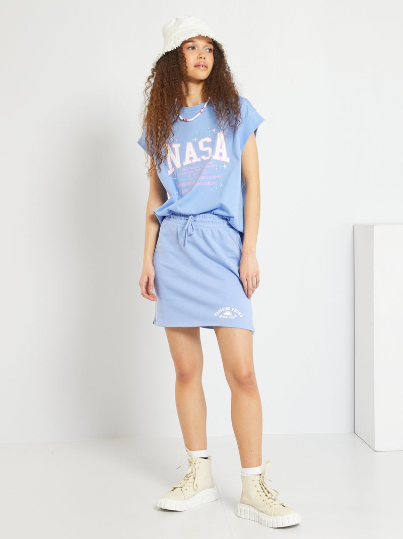 Saia em malha French Terry AZUL - Kiabi