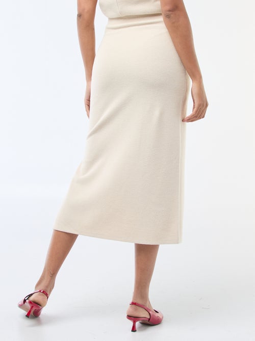 Saia em malha macia com efeito drapeado - Kiabi