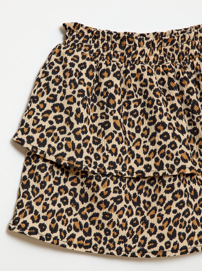 Saia em malha stretch Castanho - Kiabi