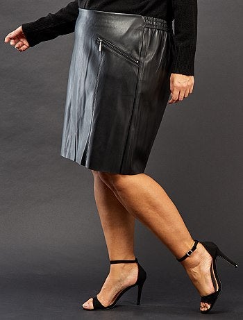 Saia em pele sintética estilo rock - Kiabi