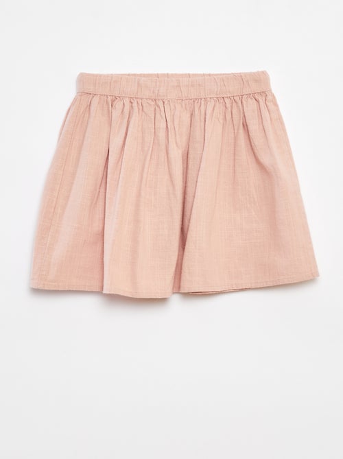 Saia em tecido leve com 2 bolsos revestidos com bordados - Kiabi