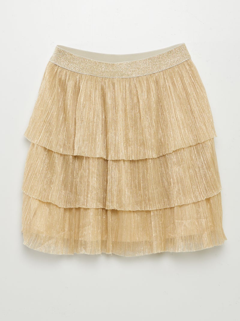 Saia em tule com fios brilhantes BEGE - Kiabi
