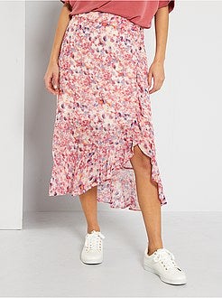 Saia em voile estampado - Kiabi