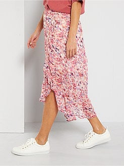 Saia em voile estampado - Kiabi