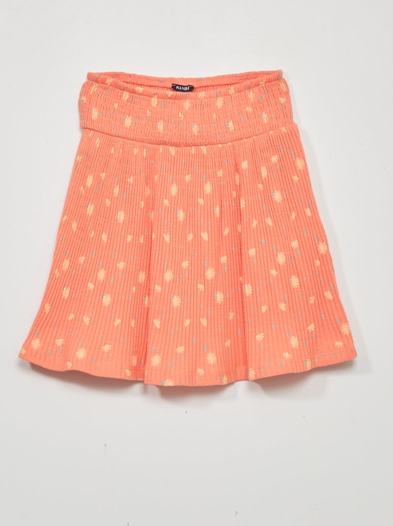 Saia estampada em malha pointelle LARANJA - Kiabi
