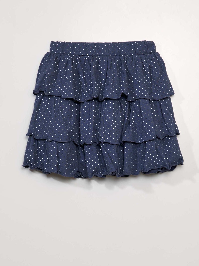 Saia evasé com camadas Azul - Kiabi