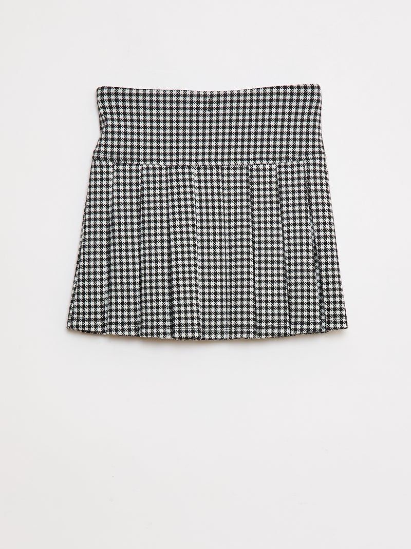 Saia evasé com motivo aos quadrados Branco - Kiabi