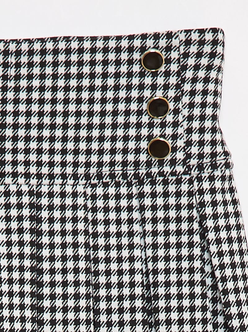 Saia evasé com motivo aos quadrados Branco - Kiabi