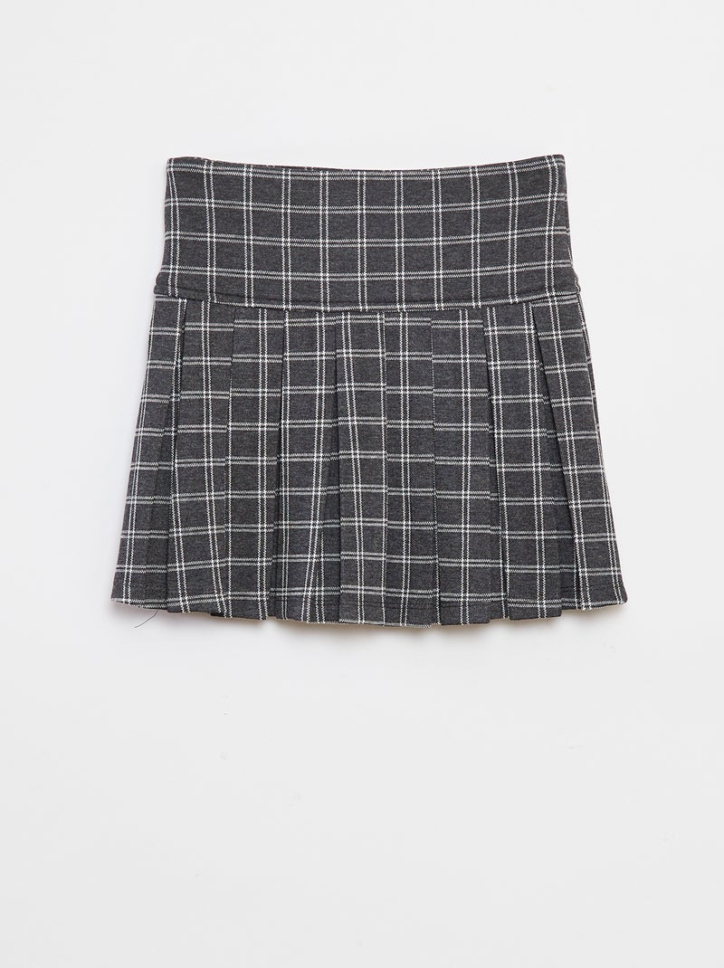 Saia evasé com motivo aos quadrados Cinza - Kiabi