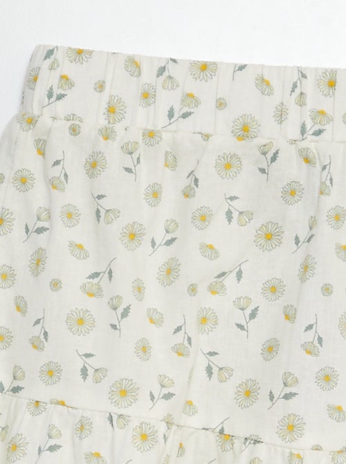 Saia evasé de linho misturado - Kiabi