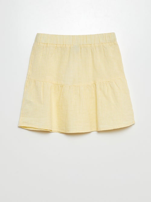 Saia evasé de linho misturado - Kiabi