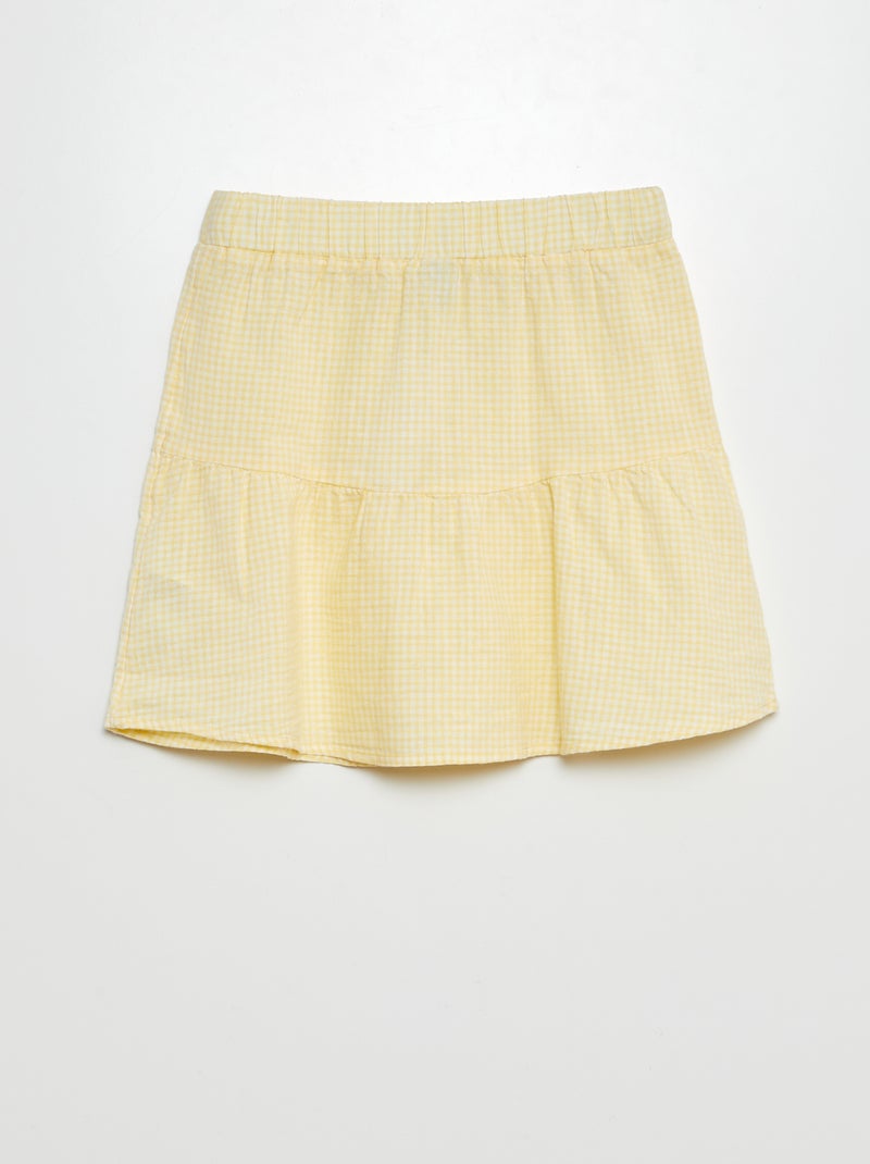 Saia evasé de linho misturado BRANCO - Kiabi