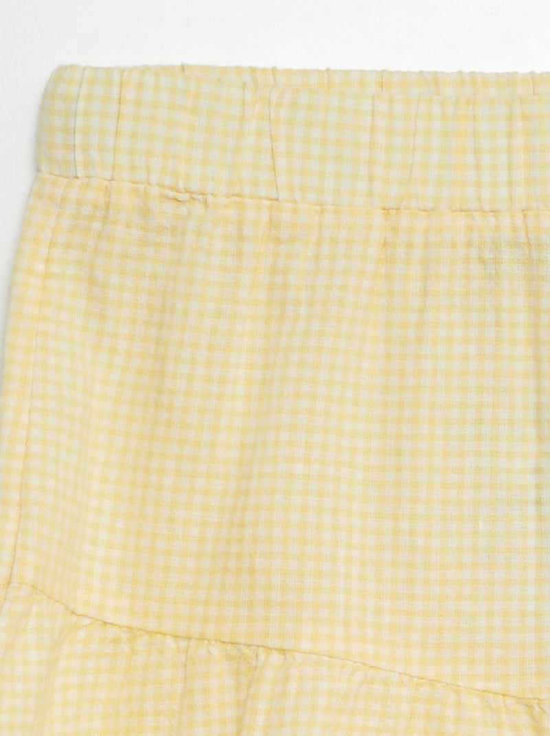 Saia evasé de linho misturado BRANCO - Kiabi