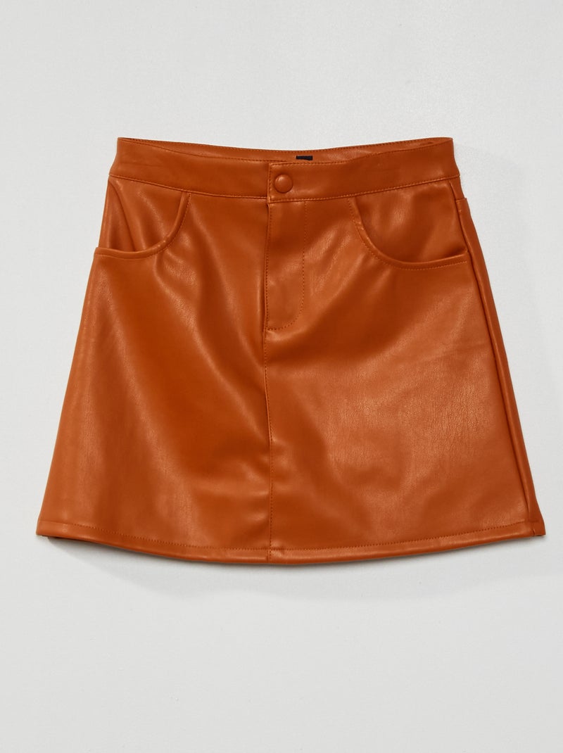 Saia evasé em PVC ORANGE - Kiabi