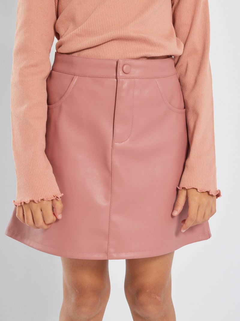 Saia evasé em PVC ROSA - Kiabi