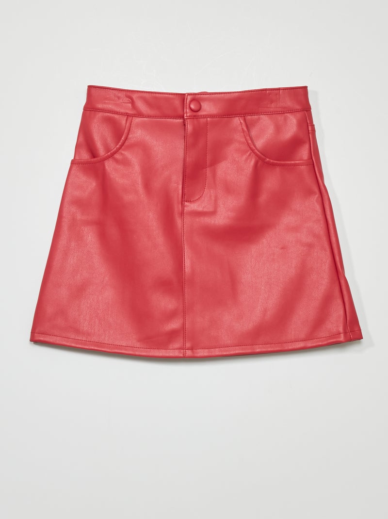 Saia evasé em PVC Vermelho Vinho - Kiabi