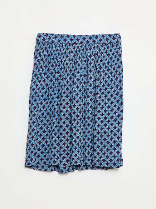 Saia evasê leve com padrão wax - Kiabi