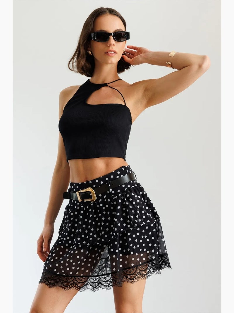 Saia feminina mixray Preto - Kiabi