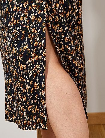 Saia florida e com botões - Kiabi