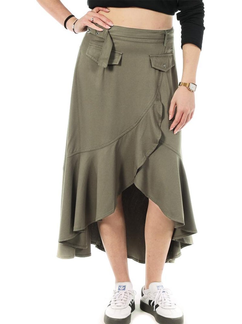 Saia Kaki Feminina Kaporal BEAH Verde cáqui claro - Kiabi