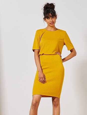 Saia lápis em malha canelado 'JDY' - Kiabi