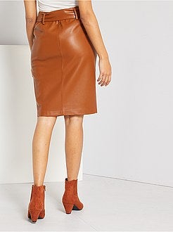 Saia lápis em pele sintética - Kiabi