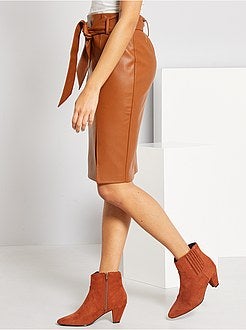 Saia lápis em pele sintética - Kiabi