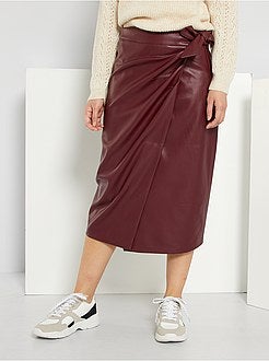 Saia lápis em pele sintética - Kiabi