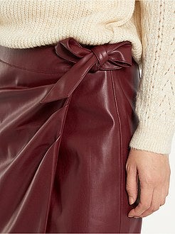 Saia lápis em pele sintética - Kiabi