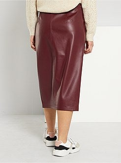 Saia lápis em pele sintética - Kiabi