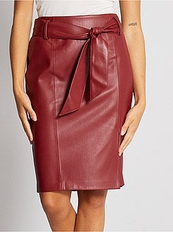 Saia lápis em pele sintética - Kiabi