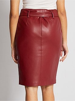 Saia lápis em pele sintética - Kiabi